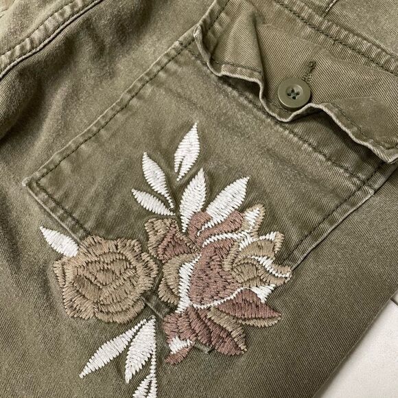 FREE PEOPLE Embellished Dusk Crop Jean Green Size 2 - Picture 8 of 9